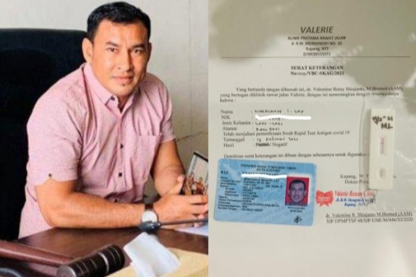 Mokrianus Lay, anggota komisi II DPRD Kupang dan hasil pemeriksaan kesehatan (istimewa)