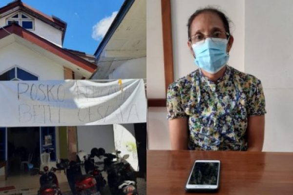 Posko di gereja Betel, Oesapa dan pendeta GMIT Betel Oesapa, Nyonya Ina Djahimo Maahuri, STh