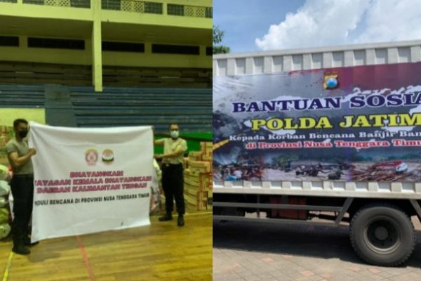 Bantuan bahan makan dari kepolisian untuk warga korban bencana alam akibat badai siklon tropis Seroja di NTT sudah diberangkatkan. (ist)