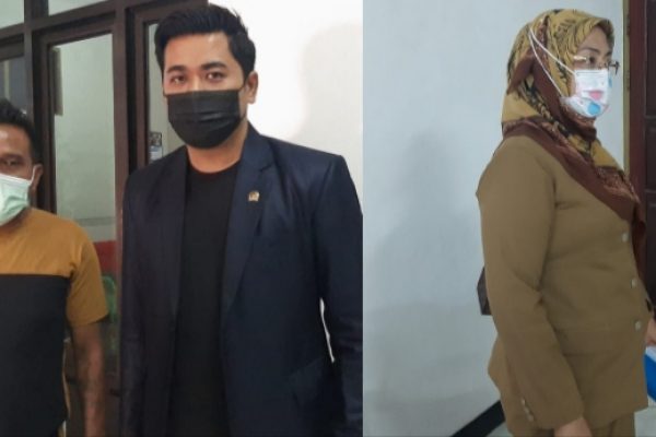 Richard Odja saat menerima perwakilan pengusung jenazah Covid - 19 dan Kepala Dinas Kesehatan, drg Retnowati (yandry/kupangterkini.com)