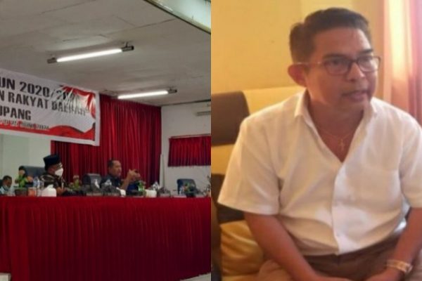 Suasana ruang sidang yang hanya dihadiri DPRD kota Kupang saja. Dan anggota Dewan Telendmark Daud. (yandry/kupangterkini.com)