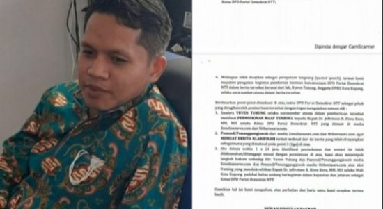 Yuvensius Tukung, anggota DPRD kota Kupang dan surat somasi terhadapnya (yandry/kupangterkini.com)