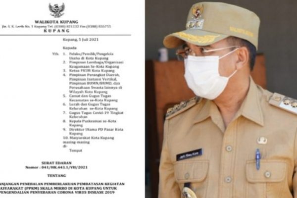 Surat edaran Pemerintah kota Kupang serta Walikota Kupang, Jefirstson Riwu Kore. (ist)