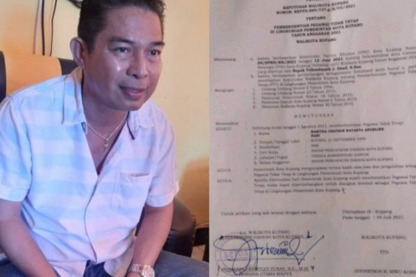 Telendmark Daud, ketua pansus DPRD kota Kupang dan SK pemberhentian PTT (yandry/kupangterkini.com)