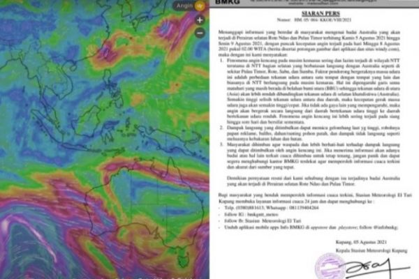 Pernyataan resmi stasiun meteorologi El Tari, Kupang, NTT. (Ist)