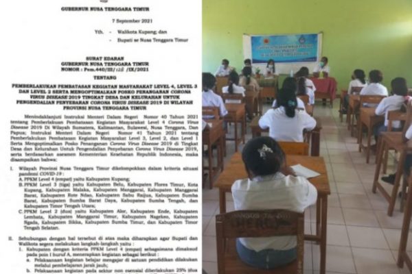 Surat edaran gubernur NTT terkait PPKM dan siswa yg tengah mendapat penjelasan tentang Narkoba