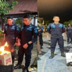 Barang temuan sidak serta Roq Osingmahi, kepala pengamanan Rutan saat membakar barang temuan dalam blok hunian (ist)