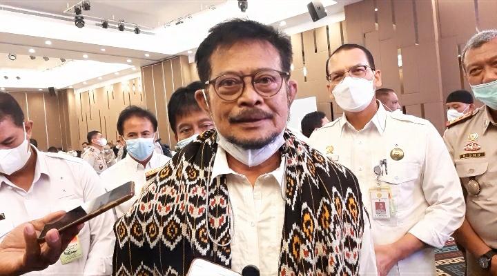 Mentri Pertanian, Syahrul Yasin Limpo dalam acara rakernas badan karantina pertanian (yandry/kupangterkini.com)