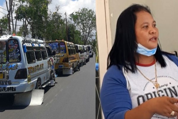 Mobil angkutan yang diparkir depan dinas perhubungan kota Kupang serta Yuliana pemilik angkutan. (yandry/kupangterkini.com)