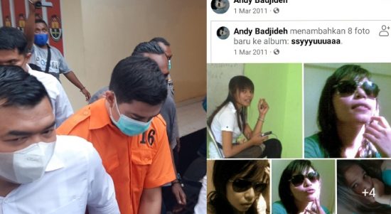 RB, tersangka pembunuhan Astrid dan Lael saat digiring petugas polisi. Dan foto mendiang yang diambil dari facebook.(foto: tangkapan layar)