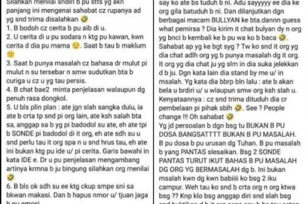 Layar facebook postingan curhatan almarhumah Astrid pada 6 Juli lalu, sebelum kejadian tragis menimpanya. (tangkapan layar)