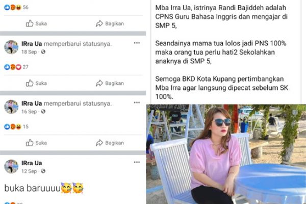 Tangkapan layar akun Facebook Irra Ua istri RB alias Randy