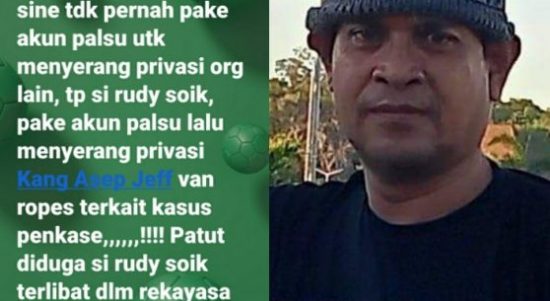Postingan akun Asep Jeff yang Menyerang Rudy Soik (tangkapan Layar) dan Buang Sine, yang dilaporkan oleh Rudy Soik