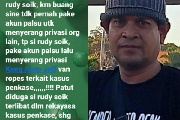 Postingan akun Asep Jeff yang Menyerang Rudy Soik (tangkapan Layar) dan Buang Sine, yang dilaporkan oleh Rudy Soik