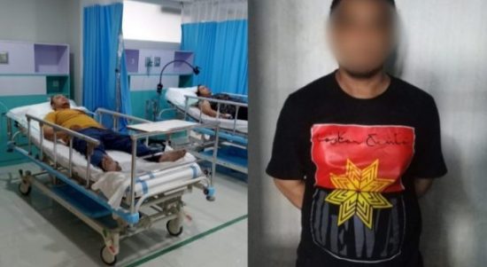 Dua korban penebasan di Kuta, Victor dan Fitria menjalani perwatan medis di rumas sakit dan pelaku Abdul RS