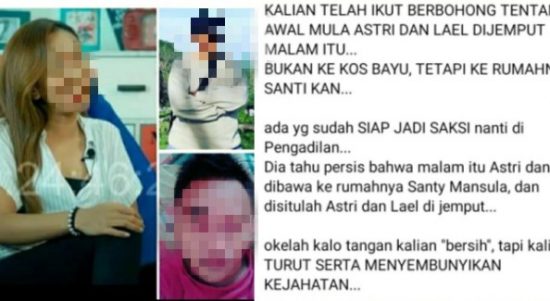 AR, SM dan BI, tiga nama yang dirumorkan mengetahui dengan jelas kasus Astrid dan Lael. (tangkapan layar fb)