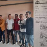 Tujuh karyawan yang dipecat PT Valentin bersama kuasa hukum Bandri Jacob saat menunjukkan surat aduan ke Disnakertrans NTT (yandry/kupangterkini.com)