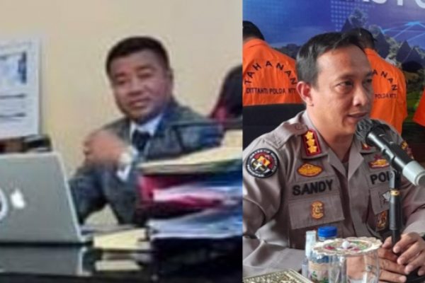 Penasehat hukum keluarga Derson Lau, Benyamin Seran serta Kabid Humas Polda NTT, Kombes Pol Ariasandy