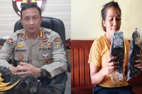 Kabid Humas Polda NTT, Kombes Pol Ariasandy serta korban Hendra F Ballu (ist)