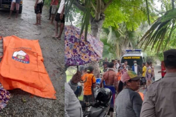 Warga Kelurahan Merdeka mengerumuni jazad yang telah dievakuasi (yandry/kupangterkini.com)