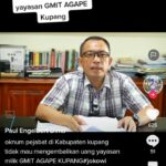 tangkapan layar video ketua pembina yayasan Hosana Agape, Paul Dima saat menjelaskan kasus yang menyeret pejabat kabupaten Kupang