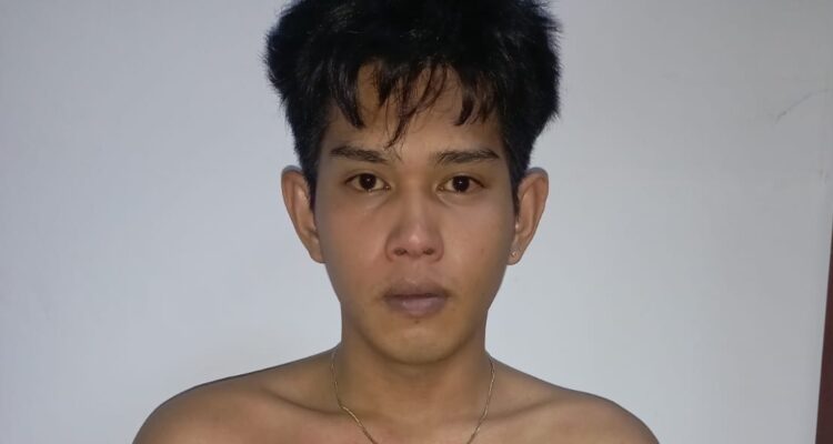 Tersangka Reza Rizky, 23, diamankan Ditreskrimum Polda Bali, kemaren.