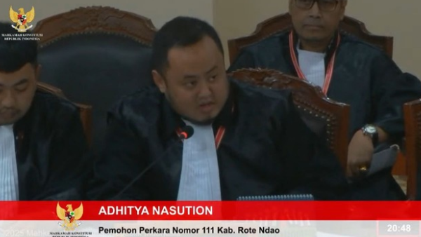 Adhitya Nasution saat mengikuti sidang di MK