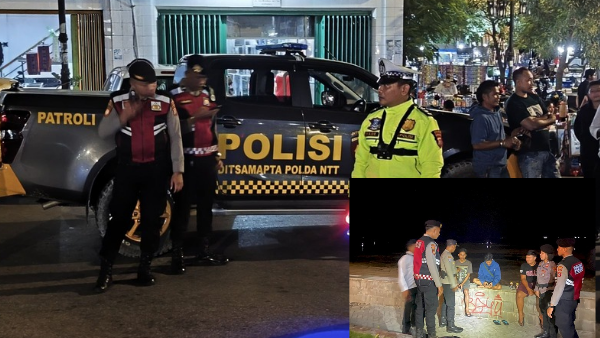 Polda NTT dan Polres Jajaran saat berpatroli menumpas aksi premanisme