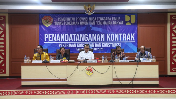 Kegiatan penandatanganan kontrak pekerjaan konsultasi dan konstruksi tahun 2025 (ist)