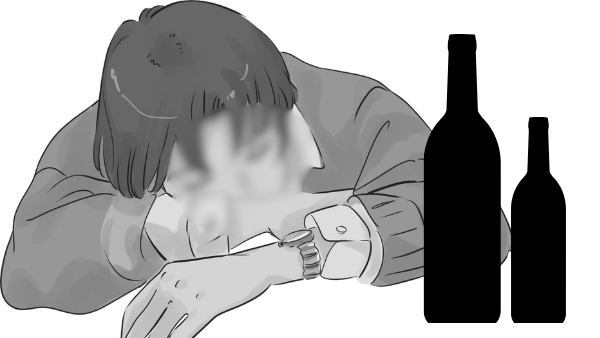 ilustrasi mabuk di tempat umum