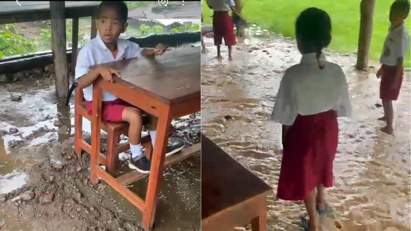 Kondisi terkini SD Negeri Loemanu, Amfoang Timur (tangkapan layar)