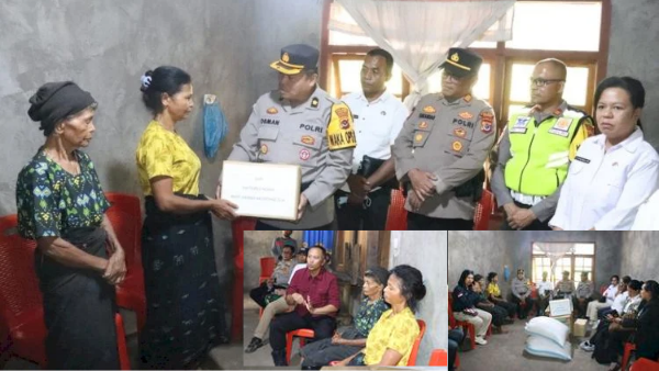 Polda NTT melalui Polres Ngada memberikan bantuan serta Pendampingan Psikologis kepada keluarga korban (ist)