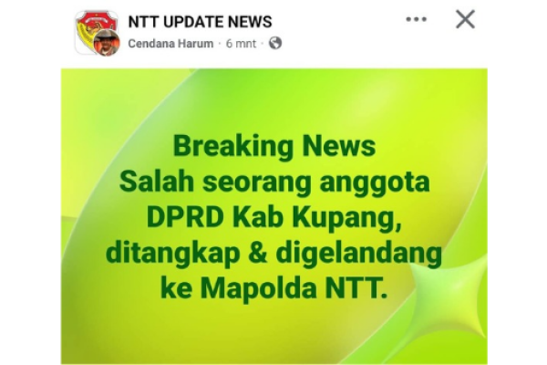 Tangkapan layar postingan yang mengarah pada ditangkapnya HL oleh pihak kepolisian (ist)