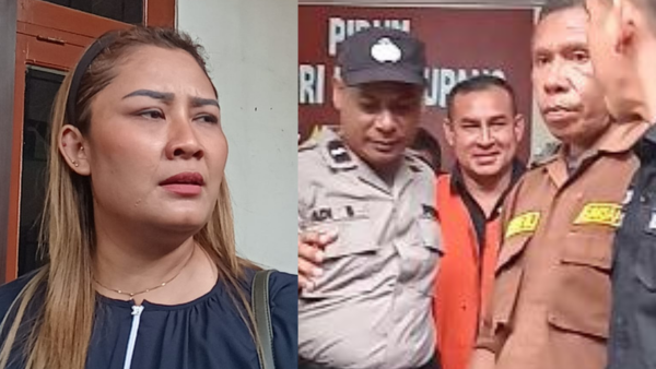 Anggi Widodo dan Mokris Lay ketika ditahan Jaksa (yandry/kupangterkini.com)