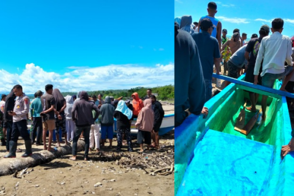 Warga setempat, keluarga korban serta pihak kepolisian berada di lokasi (ist)