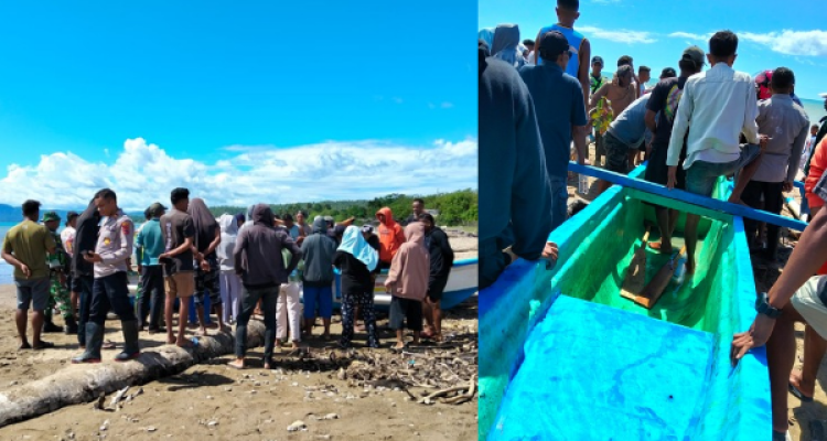 Warga setempat, keluarga korban serta pihak kepolisian berada di lokasi (ist)