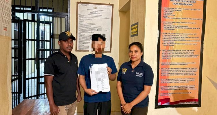 Oknum PPPK, Hardi saat diamankan dan ditahan pihak Polres Rote Ndao (ist) Oknum PPPK, Hardi saat diamankan dan ditahan pihak Polres Rote Ndao (ist)