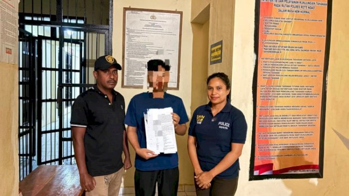 Oknum PPPK, Hardi saat diamankan dan ditahan pihak Polres Rote Ndao (ist)