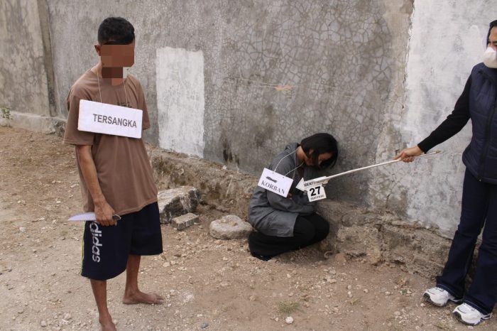 Rekonstruksi kasus pembunuhan di Kecamatan Alak (ist)