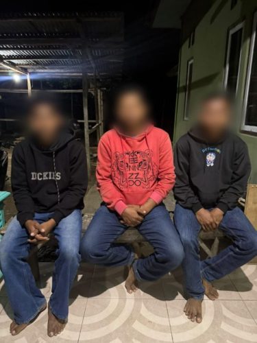 Ketiga pelaku pembakaran Burung Hantu yang diamankan (ist)