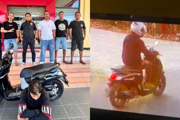 Pelaku penjambretan saat diamankan petugas (ist)