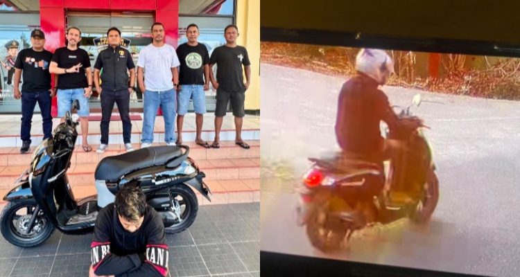 Pelaku penjambretan saat diamankan petugas (ist)