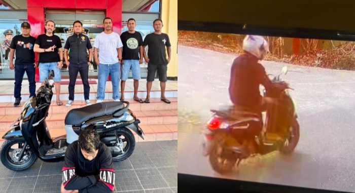 Pelaku penjambretan saat diamankan petugas (ist)