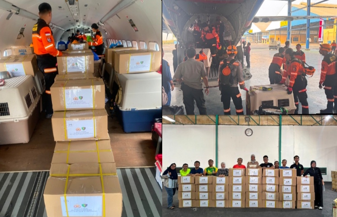 Polri saat mengirimkan bantuan logistik ke NTT