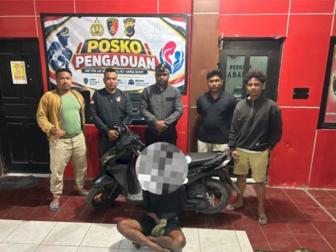 DS, salah satu terduga pelaku Curanmor saat diamankan (ist)