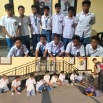 Para siswa yang terlibat tawuran setelah diamankan pihak Polresta Kupang Kota