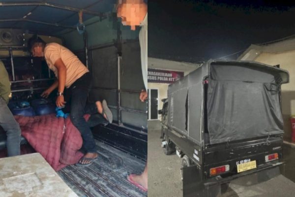 Barang bukti BBM bersubsidi yang diamankan bersama pikap yang dipakai mengangkutnya (ist)